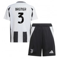 Maglia Calcio Juventus Gleison Bremer #3 Prima Divisa Bambino 2024-25 Manica Corta (+ pantaloncini)